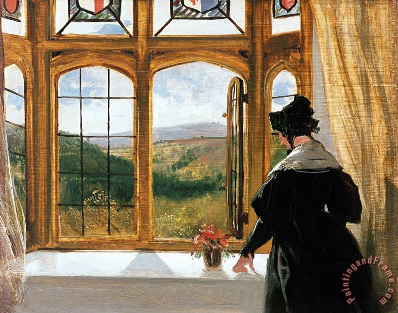 Sir Edwin Landseer Duchess of Abercorn looking out of a window Art Painting