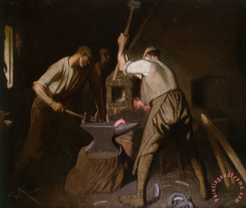 Sir George Clausen Our Blacksmith Art Print