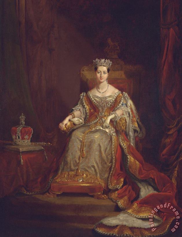 Queen Victoria painting - Sir George Hayter Queen Victoria Art Print