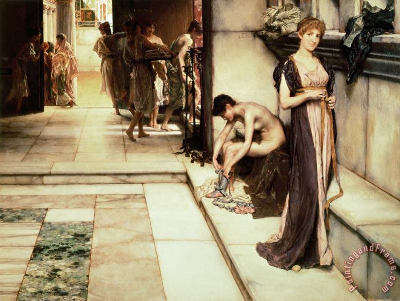 An Apodyterium painting - Sir Lawrence Alma-Tadema An Apodyterium Art Print