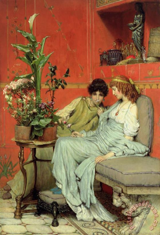 Confidences painting - Sir Lawrence Alma-Tadema Confidences Art Print