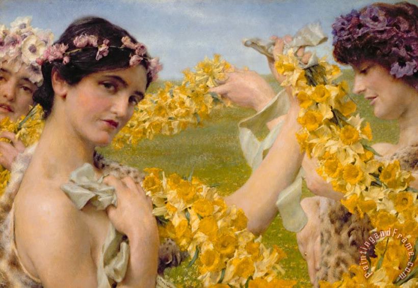 Sir Lawrence Alma-Tadema When Flowers Return Art Painting