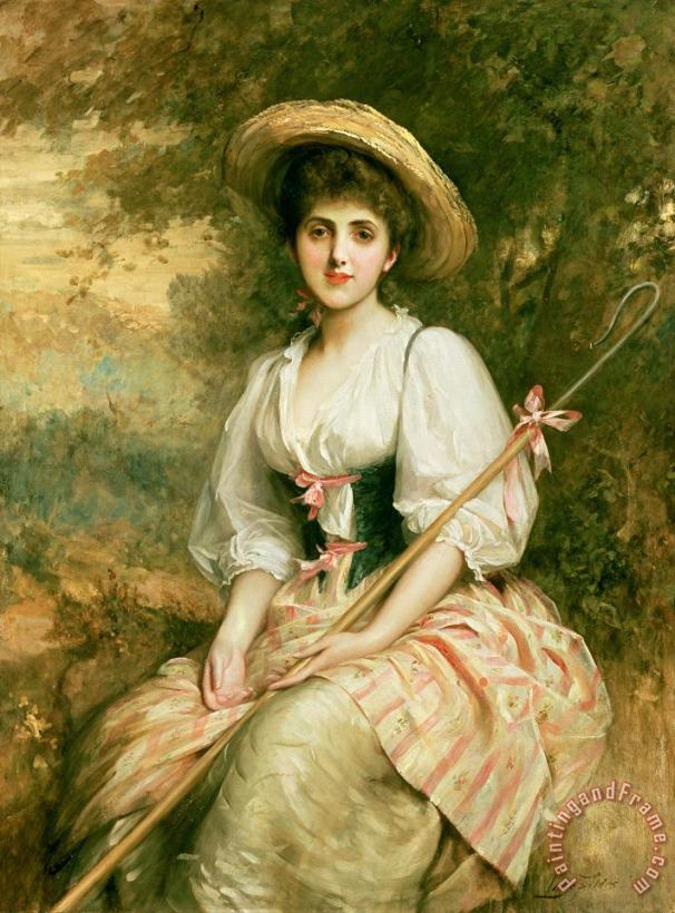 The Shepherdess painting - Sir Samuel Luke Fildes The Shepherdess Art Print