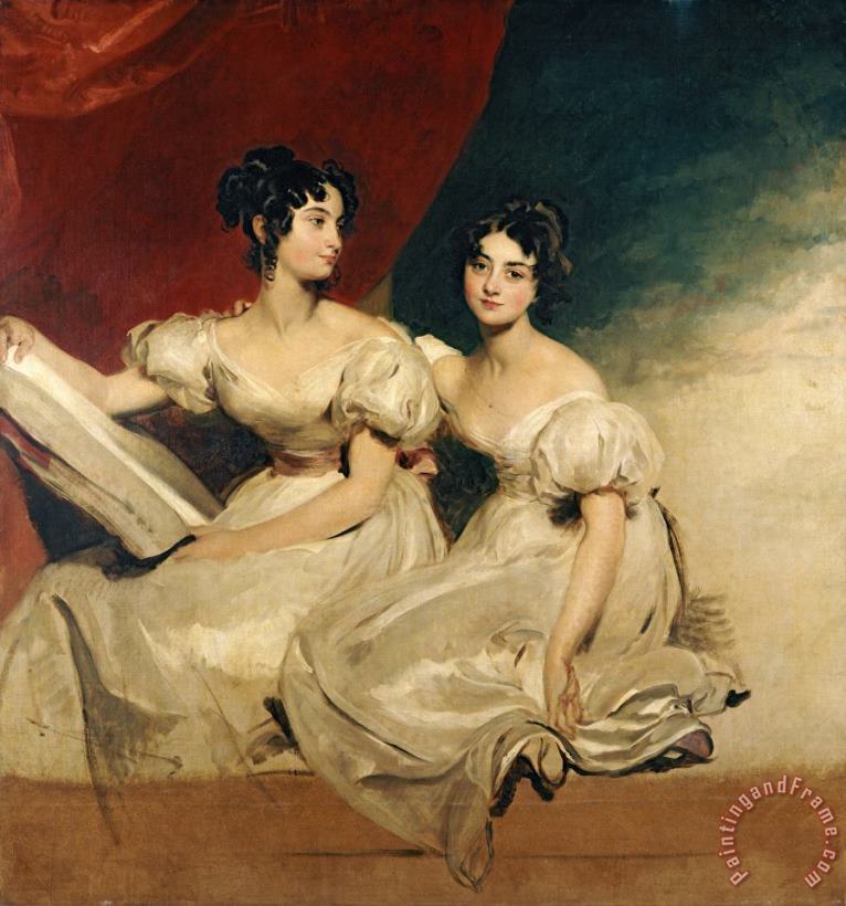 Sir Thomas Lawrence A double portrait of the Fullerton sisters Art Painting