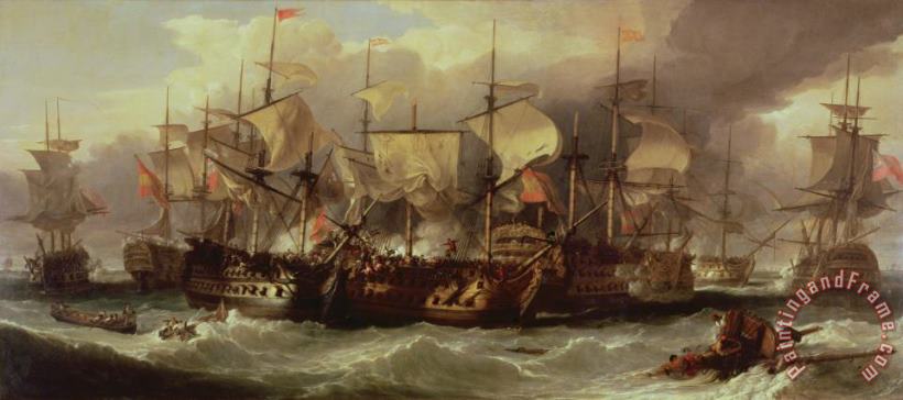 Battle of Cape St Vincent painting - Sir William Allan Battle of Cape St Vincent Art Print