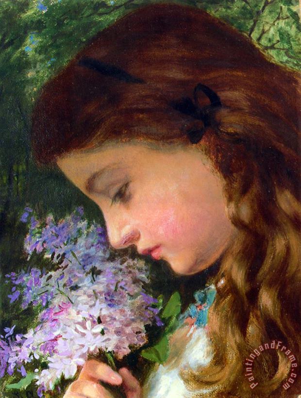 Sophie Gengembre Anderson Girl with Lilac Art Print