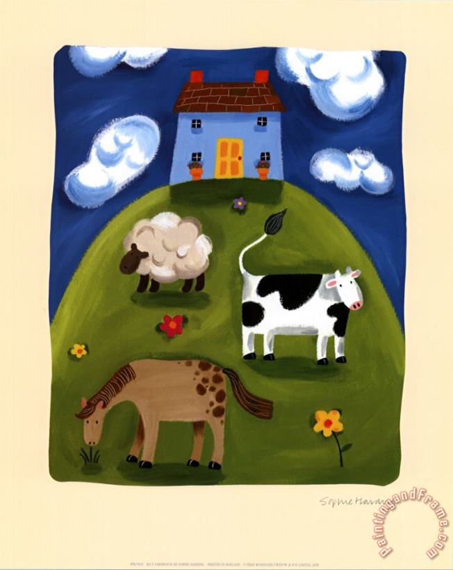 Sophie Harding Blue Farmhouse Art Print