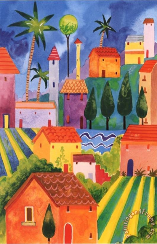 Sophie Harding Hill Town II Art Painting