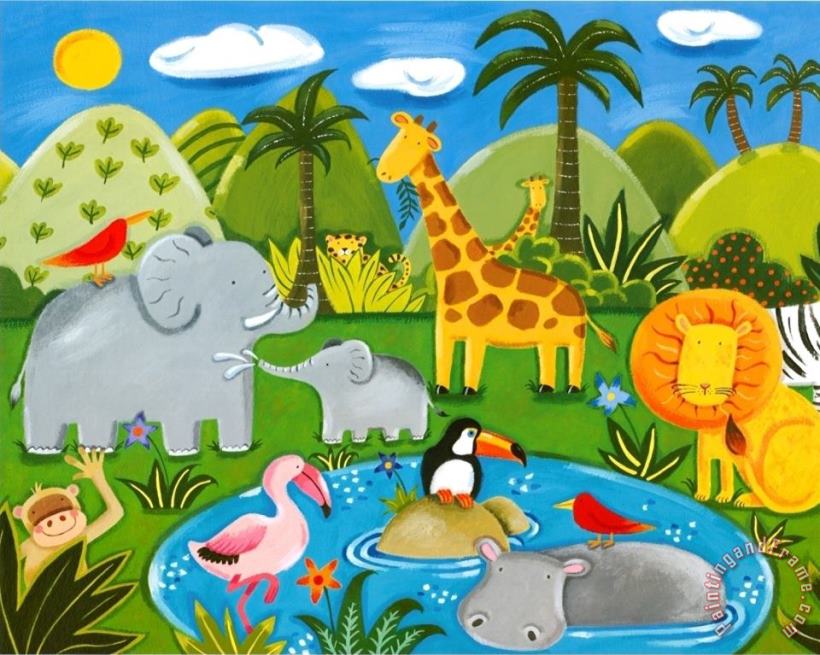 Jungle Fun painting - Sophie Harding Jungle Fun Art Print
