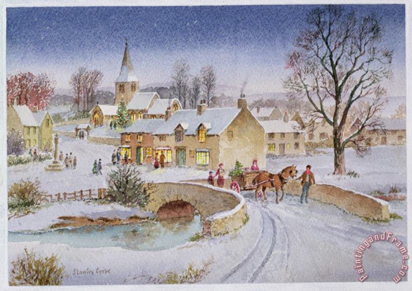 Christmas Eve In The Village painting - Stanley Cooke Christmas Eve In The Village Art Print