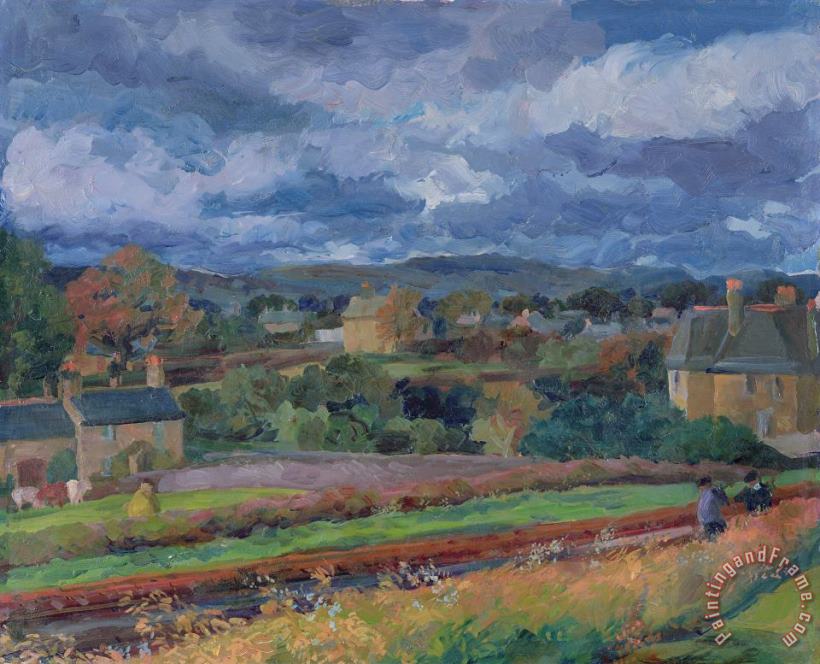 Stephen Harris Barbon From The Railway Line Autumn Art Painting