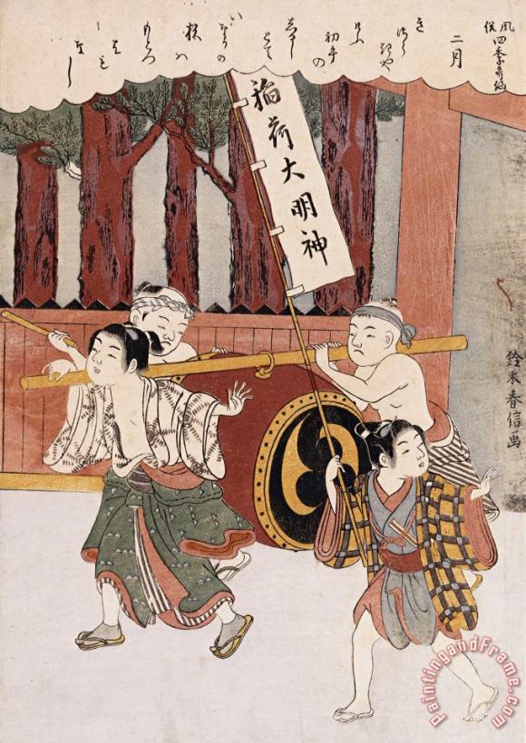 Suzuki Harunobu The Second Month Art Painting
