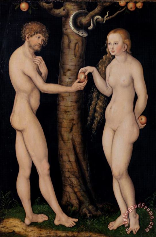 The Elder Lucas Cranach Adam and Eve in the Garden of Eden Art Print
