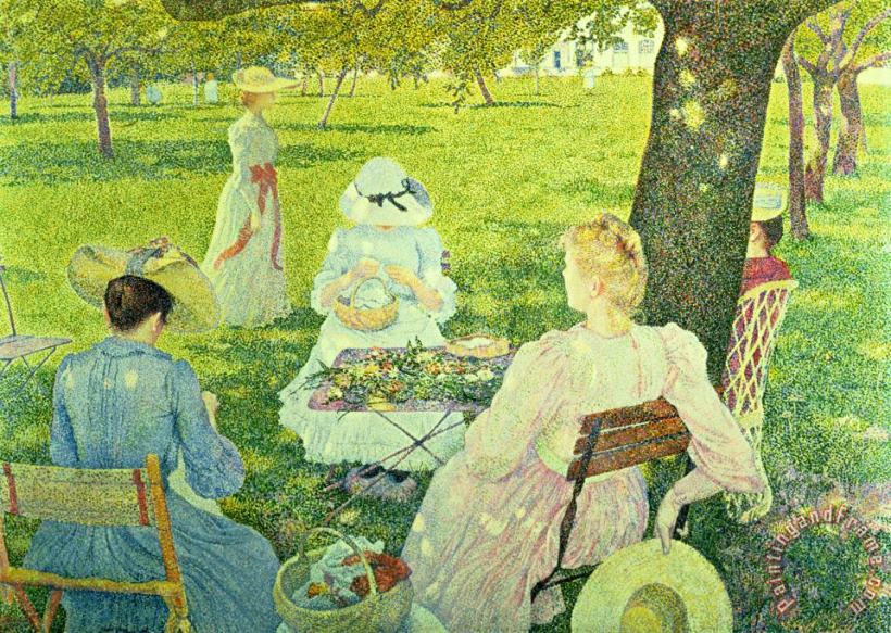 Family in the Orchard painting - Theo van Rysselberghe Family in the Orchard Art Print
