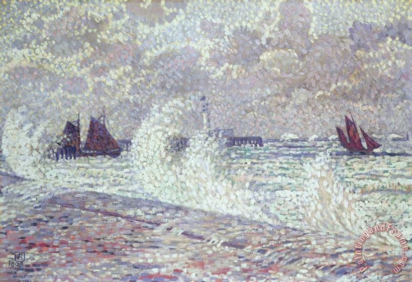 Theo van Rysselberghe The Sea during Equinox Boulogne-sur-Mer Art Painting