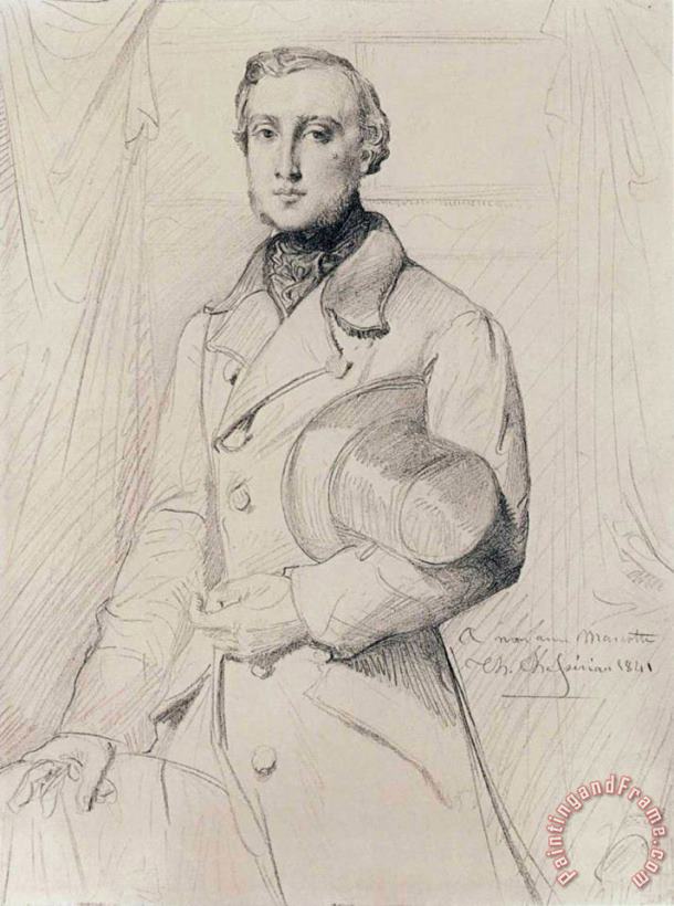 Theodore Chasseriau Portrait of Louis Marcotte De Quivires Art Print