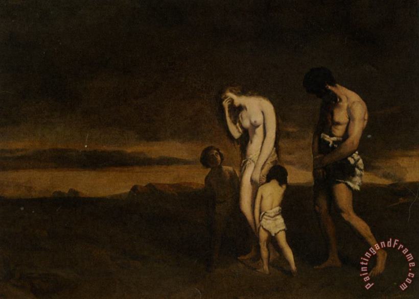 Punishment of Cain painting - Theodore Chasseriau Punishment of Cain Art Print