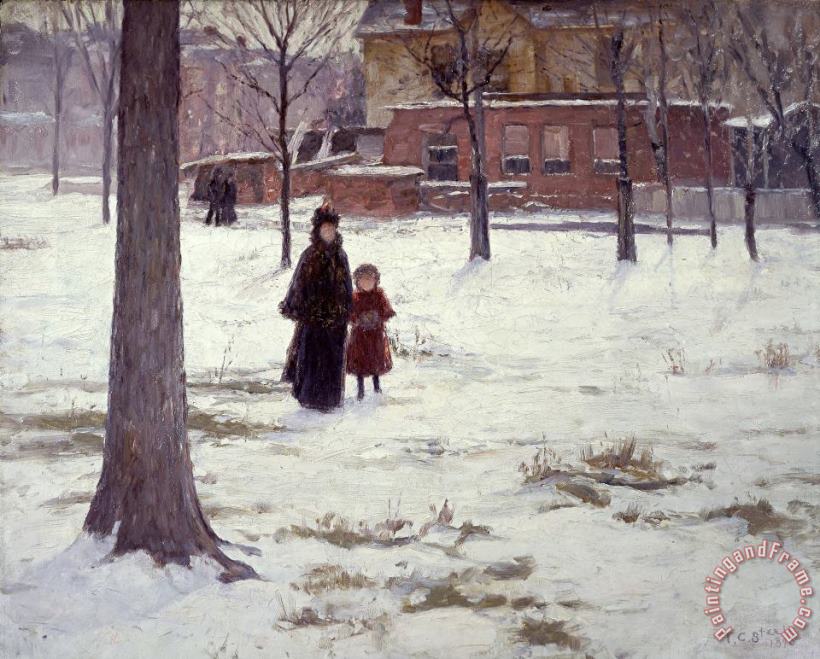 Theodore Clement Steele 16th Street, Indianapolis (winter Morning) Art Print