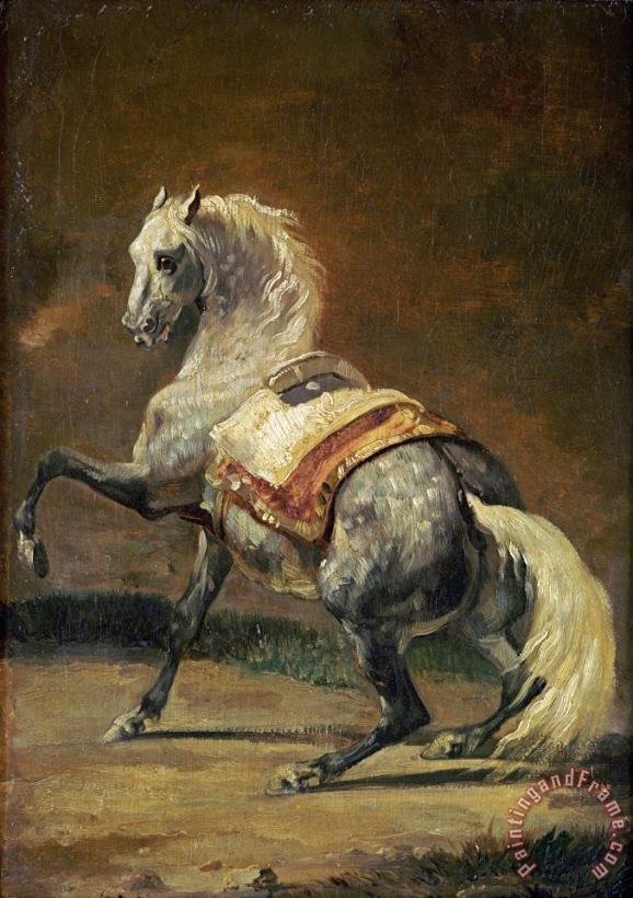 Theodore Gericault Dappled Grey Horse Art Painting