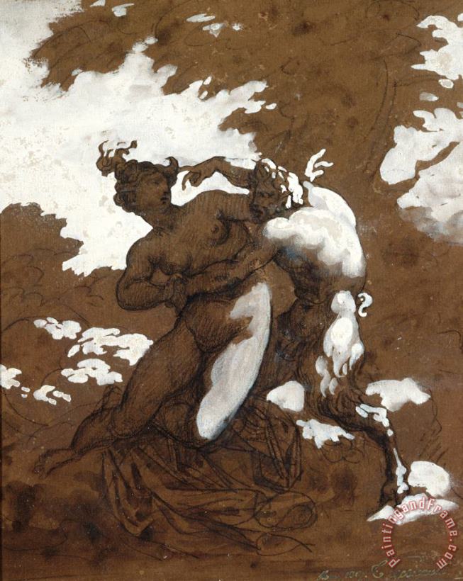 Theodore Gericault Satyr And Nymph Art Painting