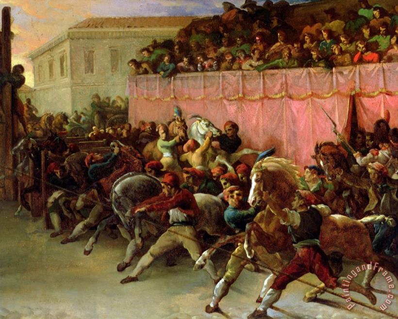 Theodore Gericault The Riderless Racers At Rome Art Print