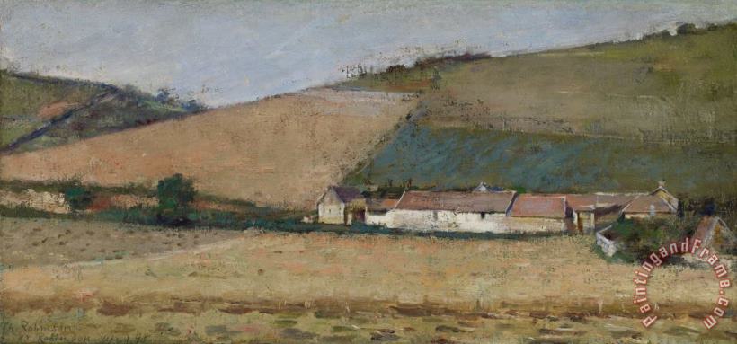A Farm Among Hills painting - Theodore Robinson A Farm Among Hills Art Print