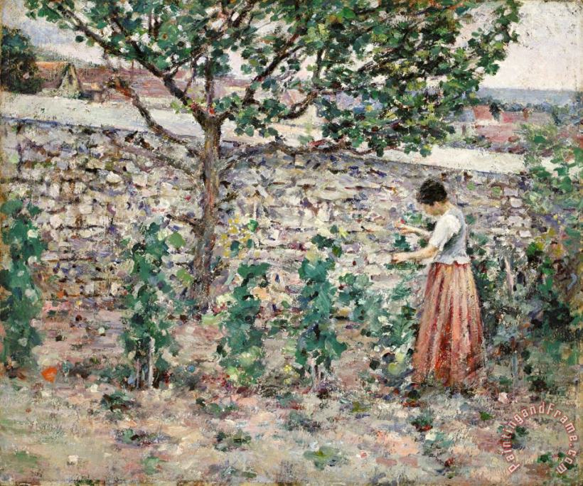 Theodore Robinson In The Garden Art Painting