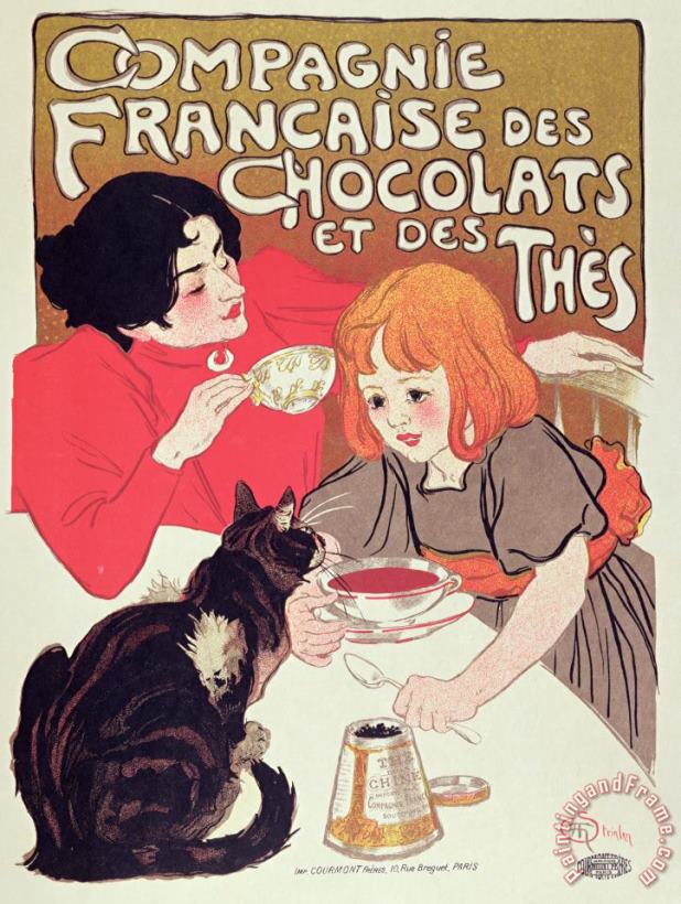 Theophile Alexandre Steinlen Poster Advertising The Compagnie Francaise Des Chocolats Et Des Thes Art Print