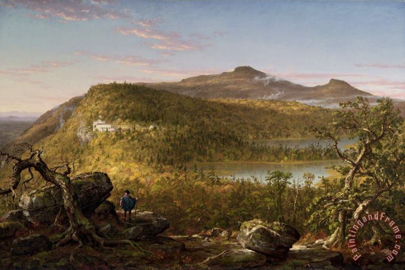 Thomas Cole A View of The Two Lakes And Mountain House, Catskill Mountains, Morning Art Painting