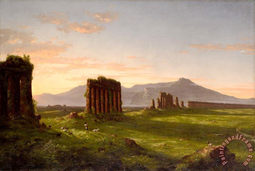 Roman Campagna, 1843 painting - Thomas Cole Roman Campagna, 1843 Art Print