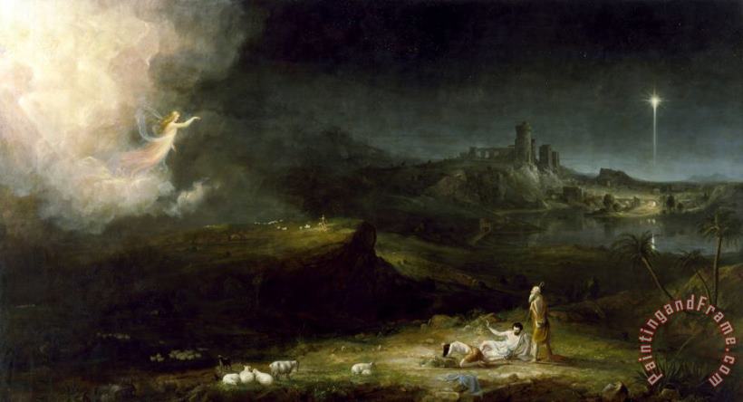 The Angel Appearing to The Shepherds painting - Thomas Cole The Angel Appearing to The Shepherds Art Print