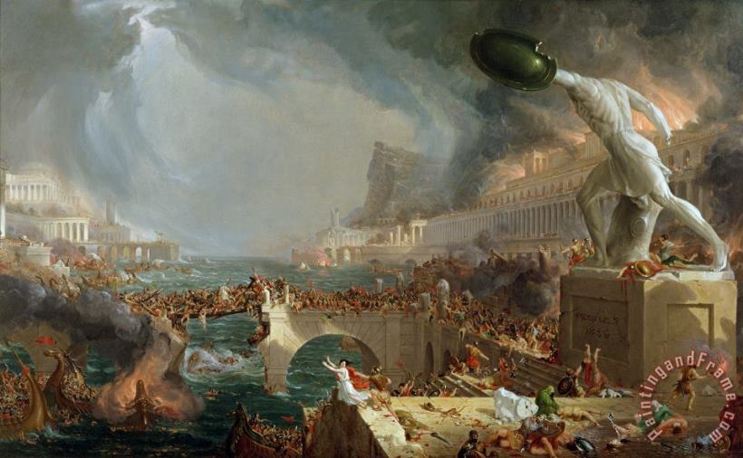 The Course of Empire - Destruction painting - Thomas Cole The Course of Empire - Destruction Art Print