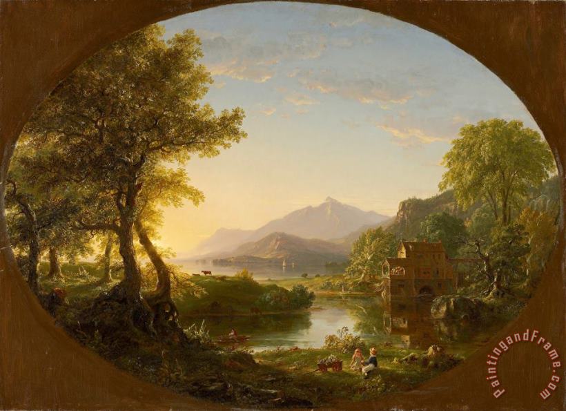 Thomas Cole The Mill, Sunset Art Painting