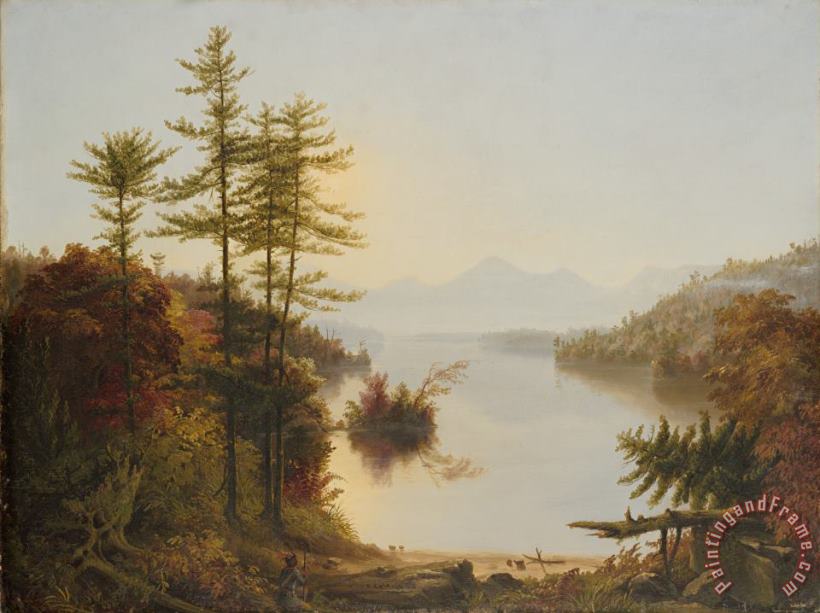 View on Lake Winnipiseogee painting - Thomas Cole View on Lake Winnipiseogee Art Print
