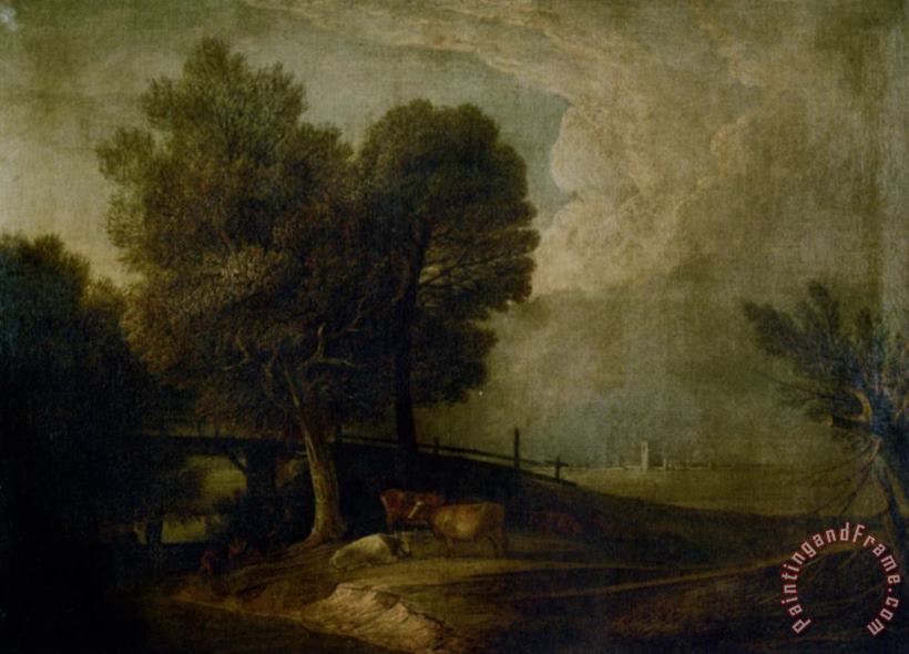 Figures with Cattle in a Landscape painting - Thomas Gainsborough Figures with Cattle in a Landscape Art Print