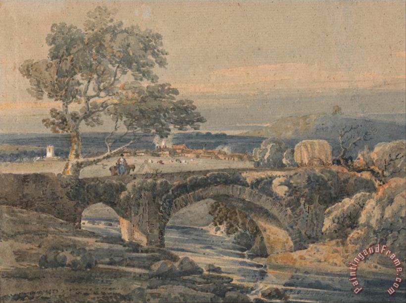 Thomas Girtin The Old Bridge in Devon Art Painting