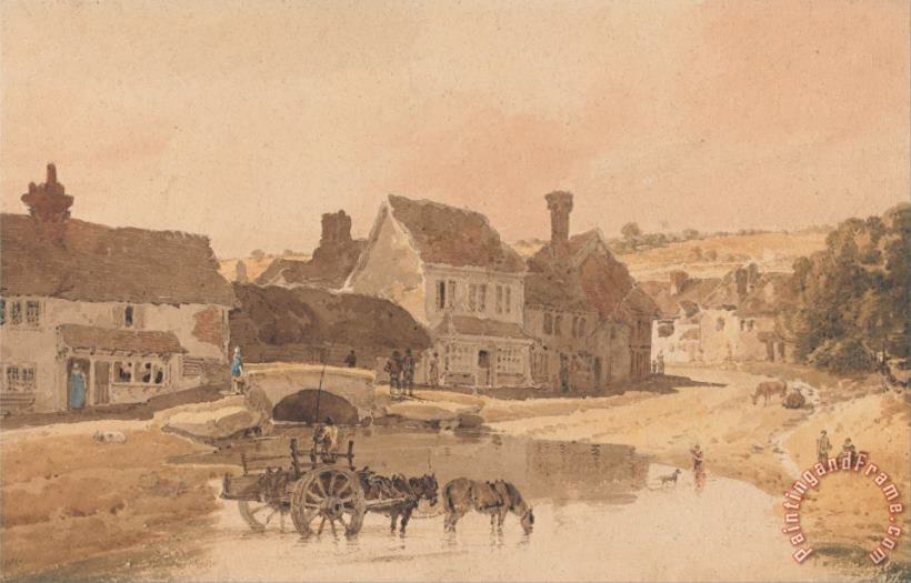 Thomas Girtin The Village of Kirkstall, Yorkshire Art Painting