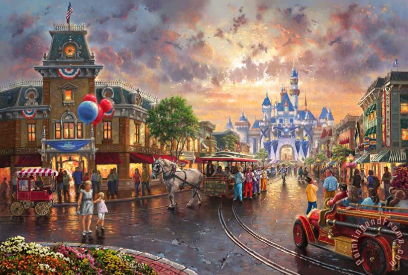 Thomas Kinkade 60th Disneyland Art Painting