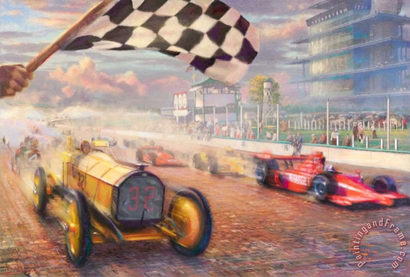 Thomas Kinkade A Century of Racing The 100th Anniversary Indianapolis 500 Mile Race Art Print
