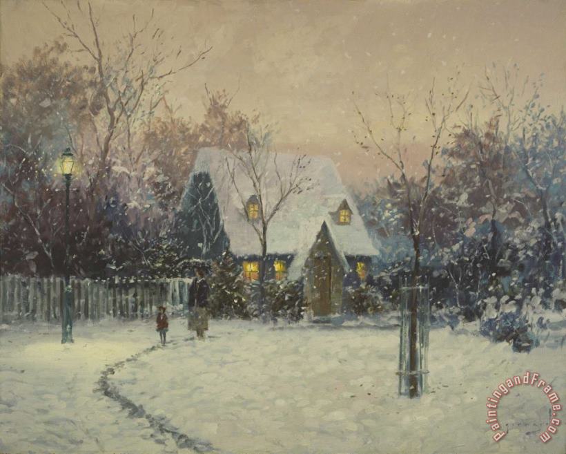 Thomas Kinkade A Winter's Cottage Art Print