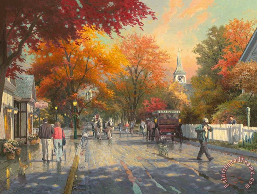 Thomas Kinkade Autumn on Mackinac Island Art Painting