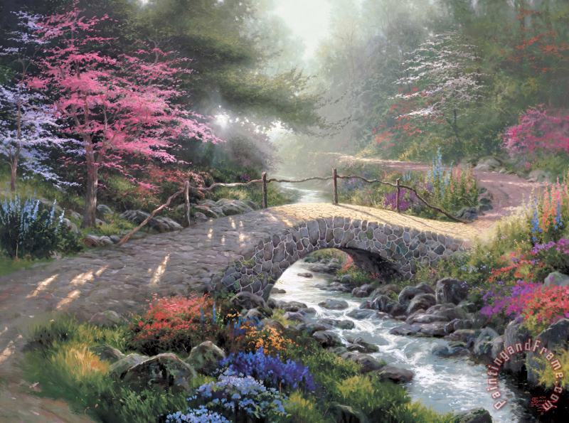 Bridge of Faith painting - Thomas Kinkade Bridge of Faith Art Print