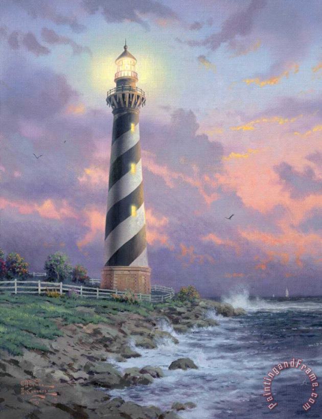 Cape Hatteras Light painting - Thomas Kinkade Cape Hatteras Light Art Print