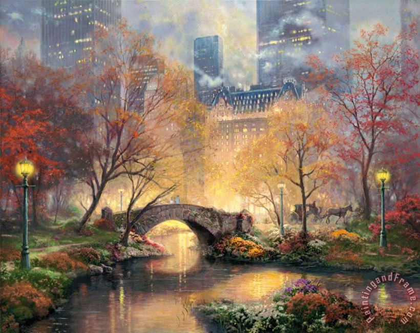 Central Park in The Fall painting - Thomas Kinkade Central Park in The Fall Art Print