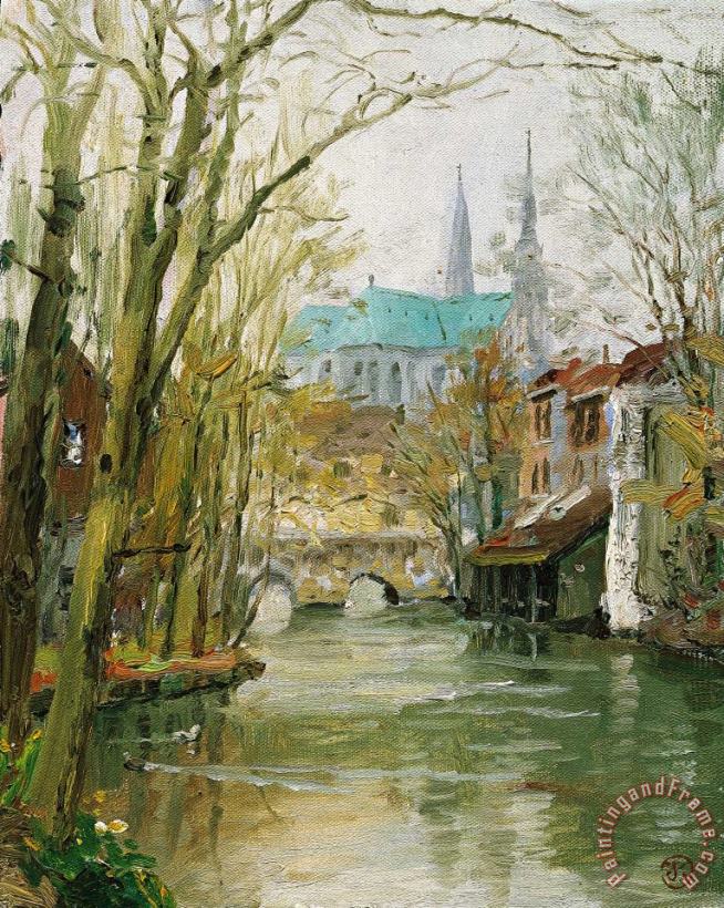Chartres painting - Thomas Kinkade Chartres Art Print