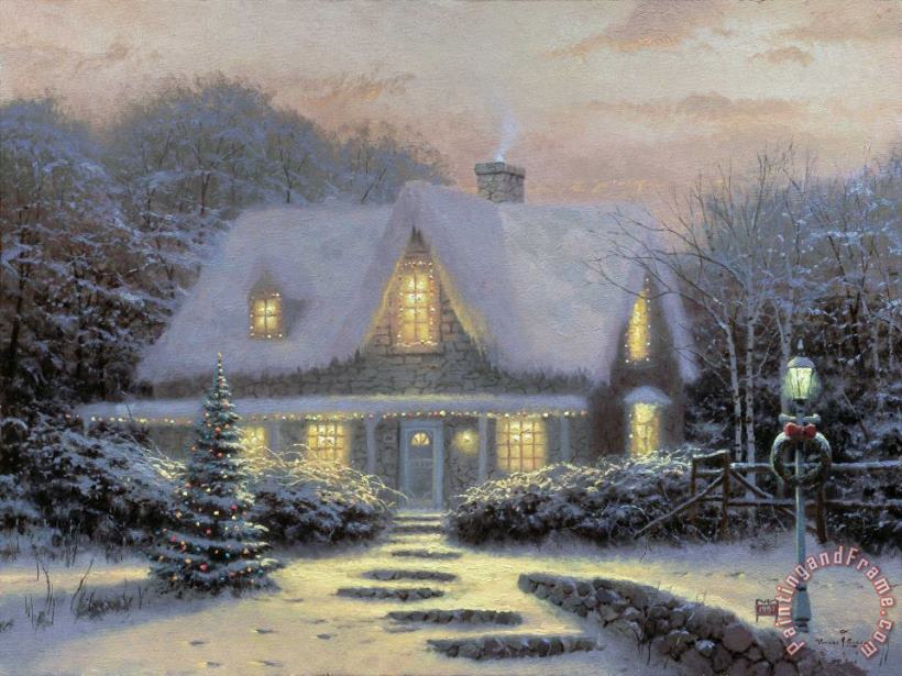 Christmas Eve painting - Thomas Kinkade Christmas Eve Art Print