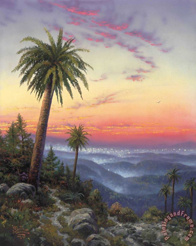 Desert Sunset painting - Thomas Kinkade Desert Sunset Art Print