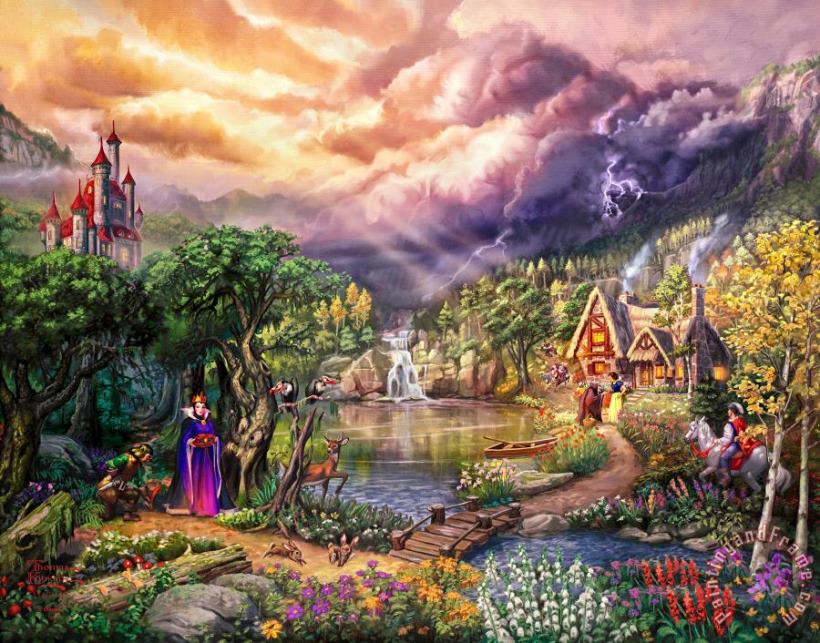 Thomas Kinkade Disney The Evil Queen Art Painting