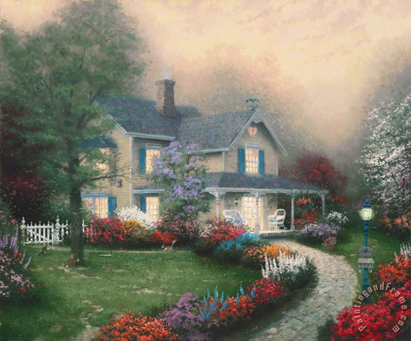 Home Is Where The Heart Is painting - Thomas Kinkade Home Is Where The Heart Is Art Print