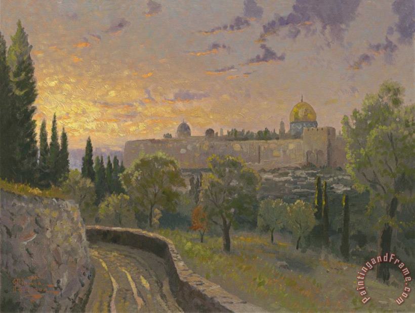 Thomas Kinkade Jerusalem Sunset Art Print